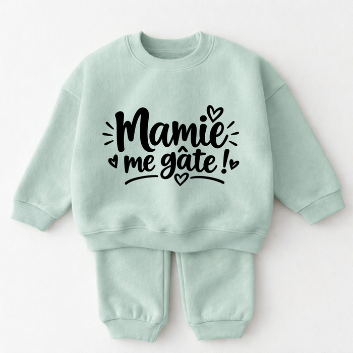 Mamie me gâte ! – ensemble bébé Turquoise