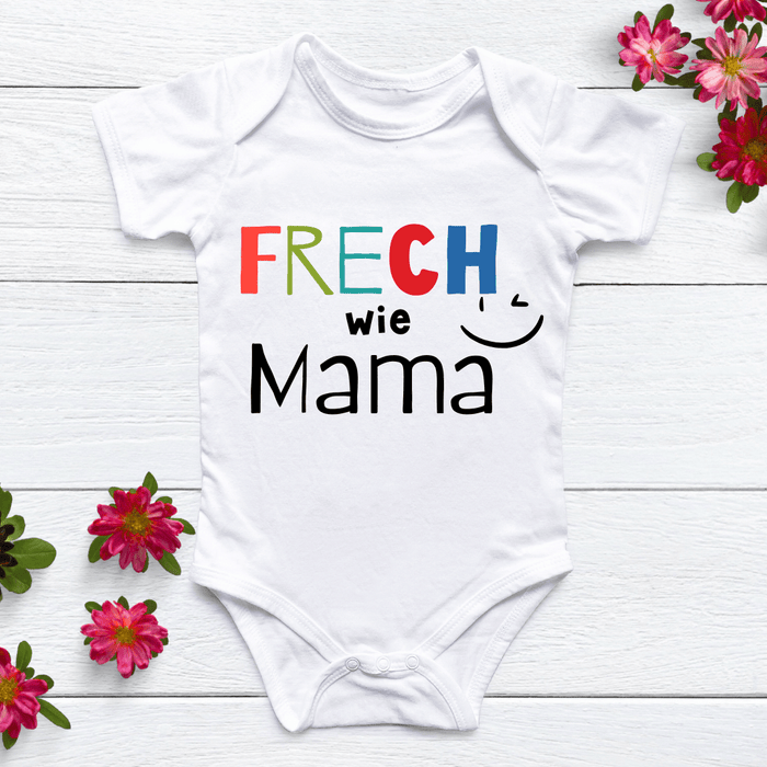 Frech wie Mama - Märchen Mode aus Bio - Baumwolle personalisierte geschenke Babyset & Bodys mit spruch & Geschenkideen für Neugeborene & 0–24 Monate & und perfekt als Geschenk zur Geburt