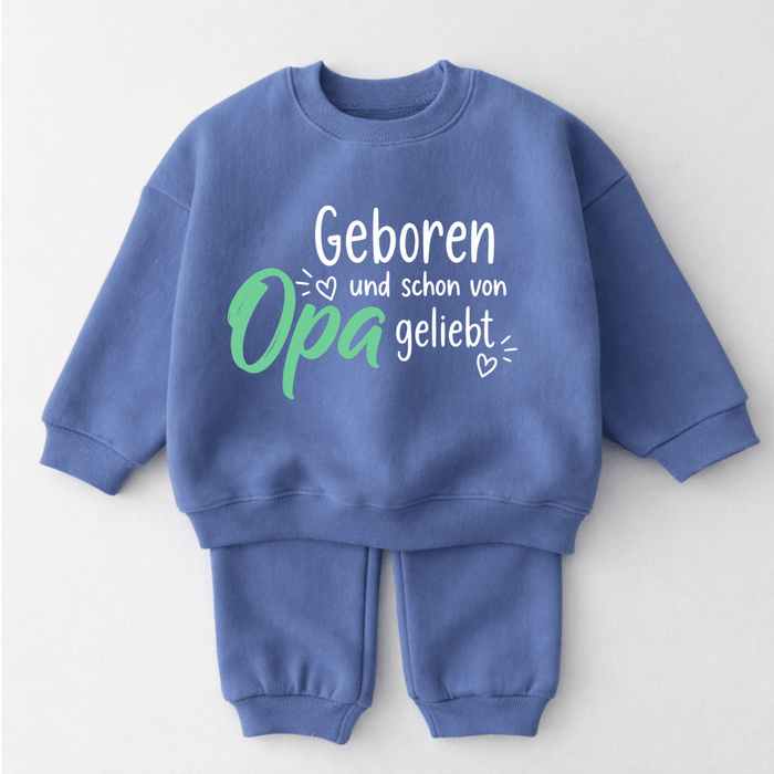 Geboren und schon von Opa geliebt - Märchen Mode aus Bio-Baumwolle personalisierte geschenke Babyset & Bodys mit spruch & Geschenkideen für Neugeborene & 0–24 Monate & und perfekt als Geschenk zur Geburt