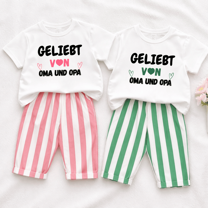Geliebt von Oma & Opa - Sommer set - Märchen Mode aus Bio-Baumwolle personalisierte geschenke Babyset & Bodys mit spruch & Geschenkideen für Neugeborene & 0–24 Monate & und perfekt als Geschenk zur Geburt