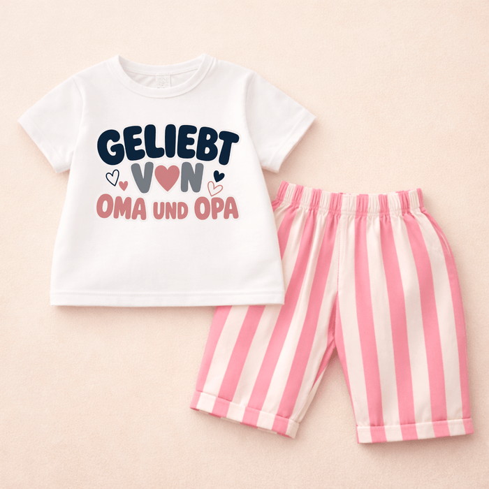 Geliebt von Oma & Opa - Sommer set - Märchen Mode aus Bio-Baumwolle personalisierte geschenke Babyset & Bodys mit spruch & Geschenkideen für Neugeborene & 0–24 Monate & und perfekt als Geschenk zur Geburt