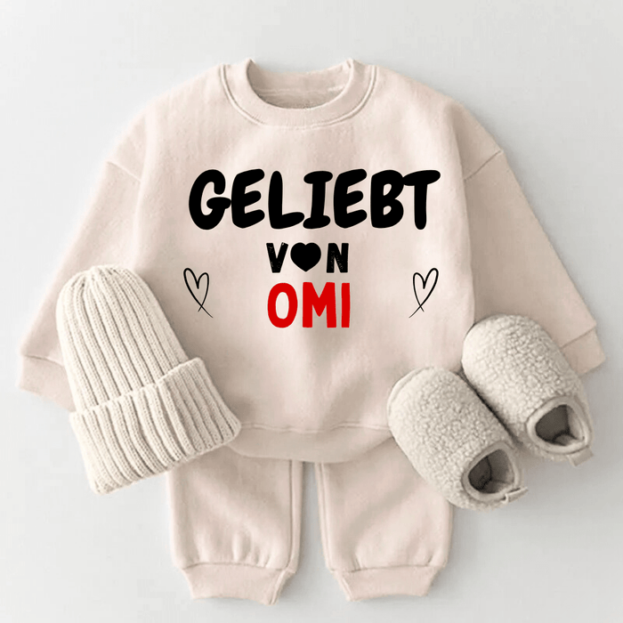 Geliebt von Omi - Märchen Mode aus Bio - Baumwolle personalisierte geschenke Babyset & Bodys mit spruch & Geschenkideen für Neugeborene & 0–24 Monate & und perfekt als Geschenk zur Geburt