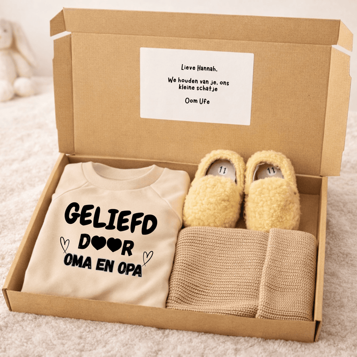 Geliefd DooR OMA EN OPA - Cadeauverpakking - Märchen Mode aus Bio - Baumwolle personalisierte geschenke Babyset & Bodys mit spruch & Geschenkideen für Neugeborene & 0–24 Monate & und perfekt als Geschenk zur Geburt