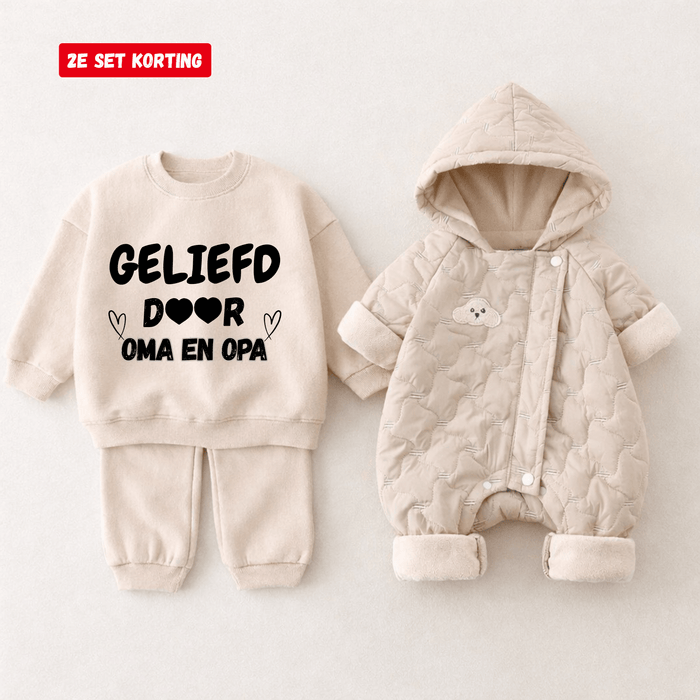 Geliefd door OMA EN OPA & Winterse knuffelromper - Märchen Mode aus Bio - Baumwolle personalisierte geschenke Babyset & Bodys mit spruch & Geschenkideen für Neugeborene & 0–24 Monate & und perfekt als Geschenk zur Geburt