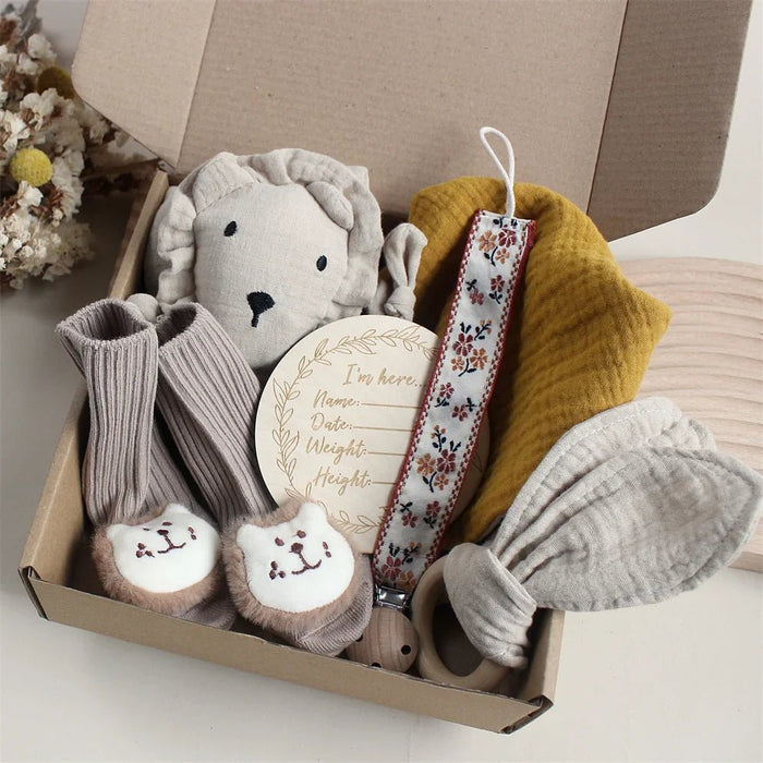 Geschenkbox 6 - teilig - Märchen Mode aus Bio - Baumwolle personalisierte geschenke Babyset & Bodys mit spruch & Geschenkideen für Neugeborene & 0–24 Monate & und perfekt als Geschenk zur Geburt