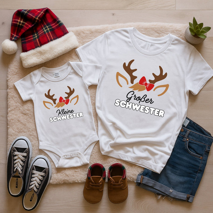 Geschwister-Matching-Set – Große Schwester & kleine Schwester - Märchen Mode aus Bio-Baumwolle personalisierte geschenke Babyset & Bodys mit spruch & Geschenkideen für Neugeborene & 0–24 Monate & und perfekt als Geschenk zur Geburt