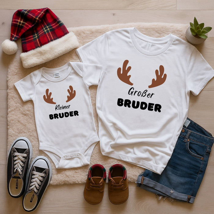 Geschwister-Matching-Set – Großer Bruder & kleiner Bruder - Märchen Mode aus Bio-Baumwolle personalisierte geschenke Babyset & Bodys mit spruch & Geschenkideen für Neugeborene & 0–24 Monate & und perfekt als Geschenk zur Geburt
