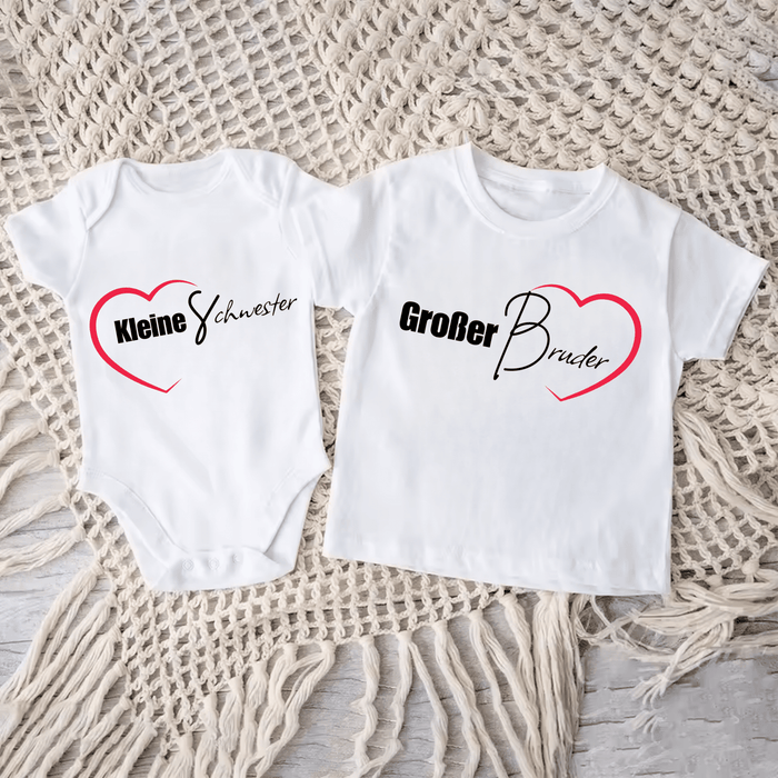 Geschwister Matching Sets - Märchen Mode aus Bio - Baumwolle personalisierte geschenke Babyset & Bodys mit spruch & Geschenkideen für Neugeborene & 0–24 Monate & und perfekt als Geschenk zur Geburt