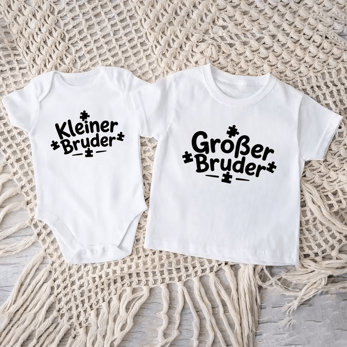Geschwister Matching Sets (Kleiner/Großer Bruder) - Märchen Mode aus Bio-Baumwolle personalisierte geschenke Babyset & Bodys mit spruch & Geschenkideen für Neugeborene & 0–24 Monate & und perfekt als Geschenk zur Geburt