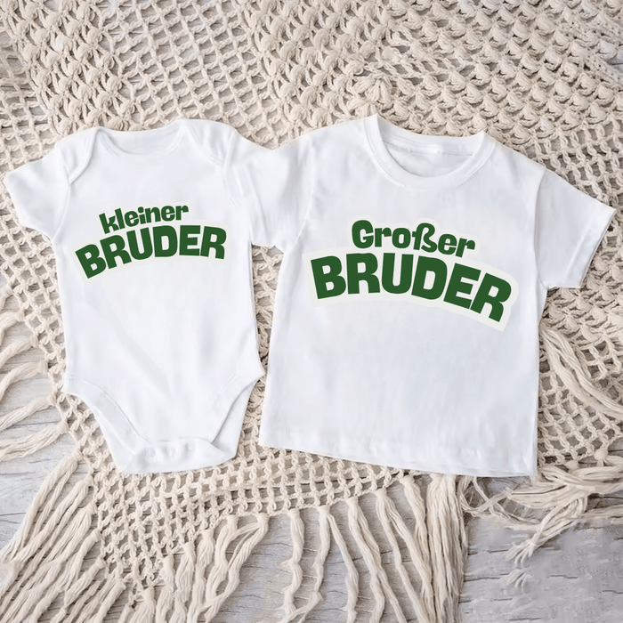 Geschwister Matching Sets (Kleiner/Großer Bruder) - Märchen Mode aus Bio - Baumwolle personalisierte geschenke Babyset & Bodys mit spruch & Geschenkideen für Neugeborene & 0–24 Monate & und perfekt als Geschenk zur Geburt