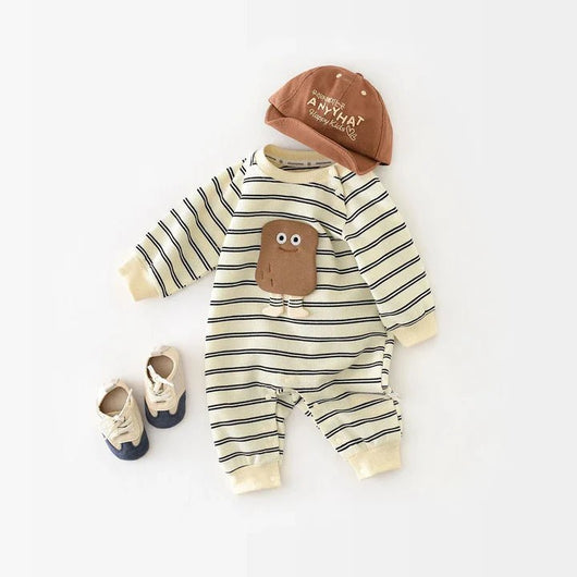 Gestreifter Kartoffeloverall - Märchen Mode aus Bio - Baumwolle personalisierte geschenke Baby Outfit, Strampler & Geschenkideen für Neugeborene & 0–24 Monate & und perfekt als Geschenk zur Geburt product_