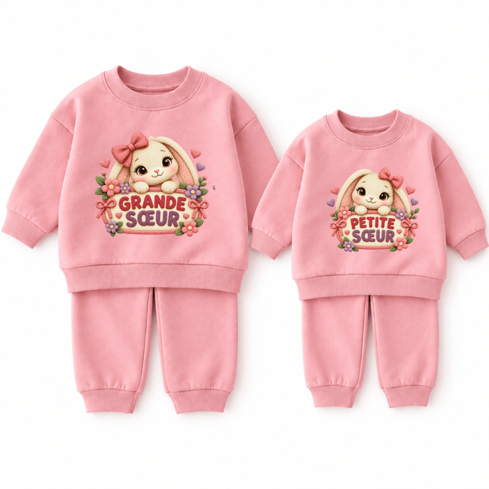 Grande sœur & Petite sœur – Fleurs - Märchen Mode aus Bio-Baumwolle personalisierte geschenke Babyset & Bodys mit spruch & Geschenkideen für Neugeborene & 0–24 Monate & und perfekt als Geschenk zur Geburt