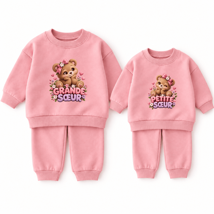 Grande sœur & Petite sœur – Ours - Märchen Mode aus Bio-Baumwolle personalisierte geschenke Babyset & Bodys mit spruch & Geschenkideen für Neugeborene & 0–24 Monate & und perfekt als Geschenk zur Geburt