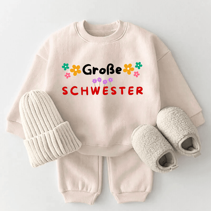 Große Schwester - Märchen Mode aus Bio - Baumwolle personalisierte geschenke Babyset & Bodys mit spruch & Geschenkideen für Neugeborene & 0–24 Monate & und perfekt als Geschenk zur Geburt