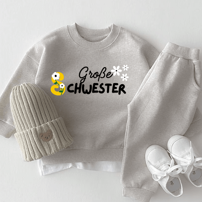 Große Schwester - Märchen Mode aus Bio - Baumwolle personalisierte geschenke Babyset & Bodys mit spruch & Geschenkideen für Neugeborene & 0–24 Monate & und perfekt als Geschenk zur Geburt