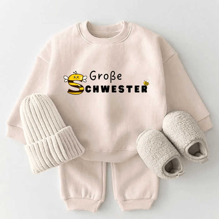 Große Schwester Biene - Märchen Mode aus Bio - Baumwolle personalisierte geschenke Babyset & Bodys mit spruch & Geschenkideen für Neugeborene & 0–24 Monate & und perfekt als Geschenk zur Geburt