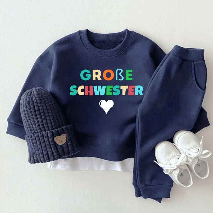 Große Schwester Set - Märchen Mode aus Bio - Baumwolle personalisierte geschenke Babyset & Bodys mit spruch & Geschenkideen für Neugeborene & 0–24 Monate & und perfekt als Geschenk zur Geburt