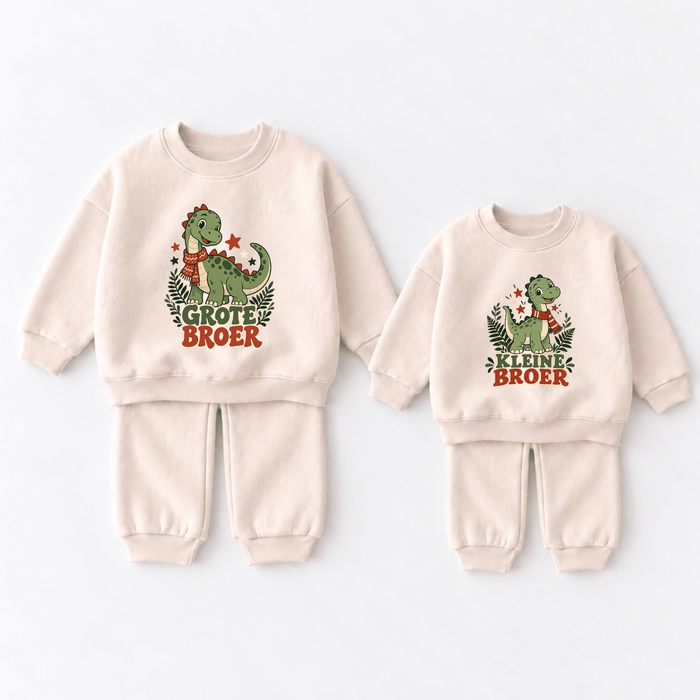 Grote broer & kleine broer – Dino Outfit - Märchen Mode aus Bio-Baumwolle personalisierte geschenke Babyset & Bodys mit spruch & Geschenkideen für Neugeborene & 0–24 Monate & und perfekt als Geschenk zur Geburt