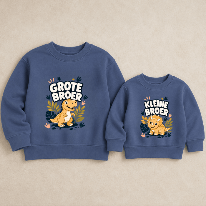 Grote broer & kleine broer dinosaurus sweaters - Märchen Mode aus Bio-Baumwolle personalisierte geschenke Babyset & Bodys mit spruch & Geschenkideen für Neugeborene & 0–24 Monate & und perfekt als Geschenk zur Geburt
