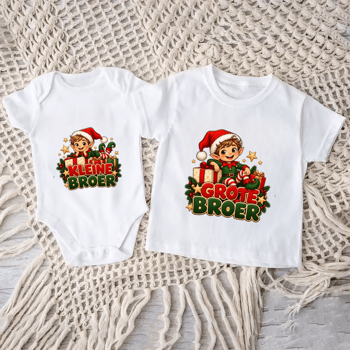 Grote broer & kleine broer kersttruien – Kerstman II - Märchen Mode aus Bio-Baumwolle personalisierte geschenke Babyset & Bodys mit spruch & Geschenkideen für Neugeborene & 0–24 Monate & und perfekt als Geschenk zur Geburt
