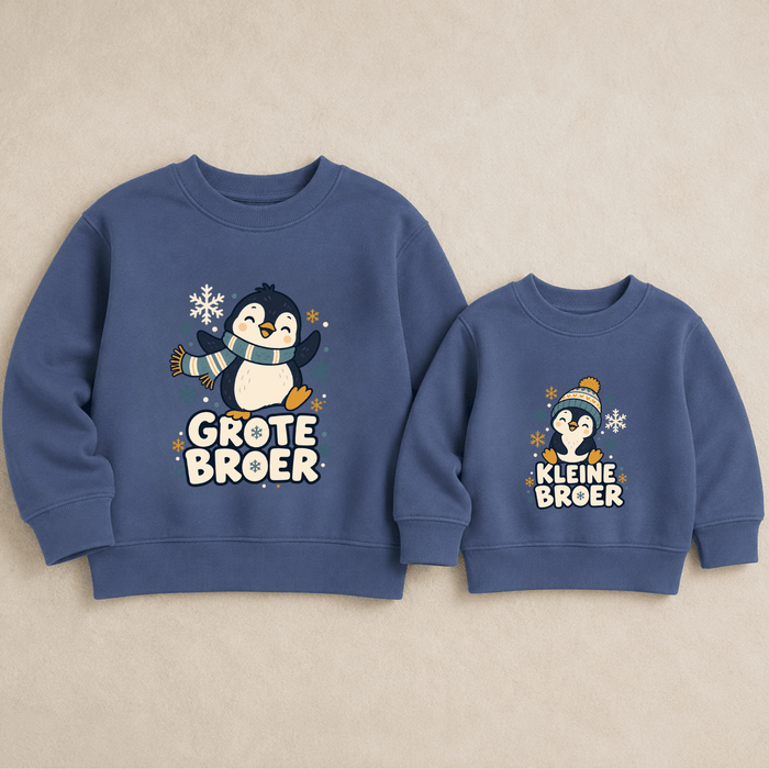 Grote broer & kleine broer pinguïn sweaters - Märchen Mode aus Bio-Baumwolle personalisierte geschenke Babyset & Bodys mit spruch & Geschenkideen für Neugeborene & 0–24 Monate & und perfekt als Geschenk zur Geburt