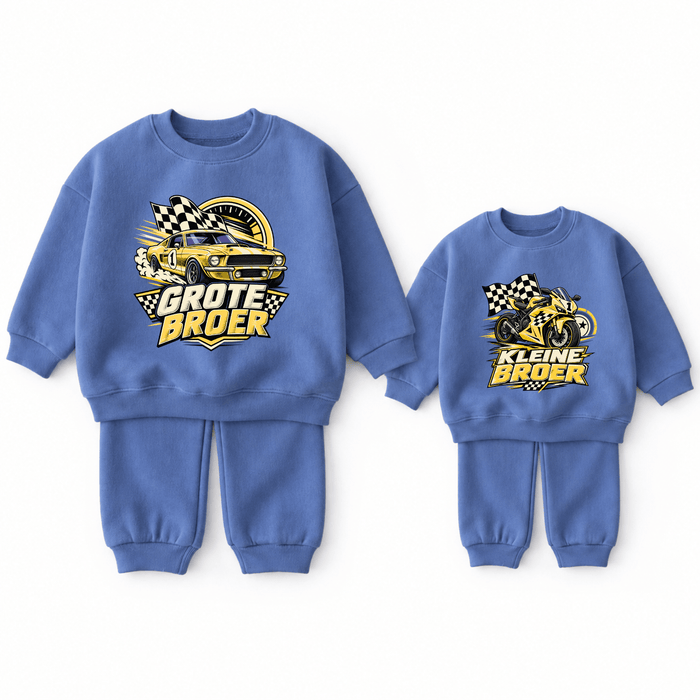 Grote broer & kleine broer – Raceauto Outfit - Märchen Mode aus Bio-Baumwolle personalisierte geschenke Babyset & Bodys mit spruch & Geschenkideen für Neugeborene & 0–24 Monate & und perfekt als Geschenk zur Geburt