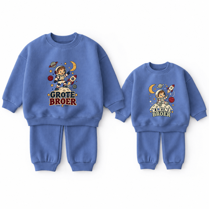 Grote broer & kleine broer – Ruimte Outfit - Märchen Mode aus Bio-Baumwolle personalisierte geschenke Babyset & Bodys mit spruch & Geschenkideen für Neugeborene & 0–24 Monate & und perfekt als Geschenk zur Geburt