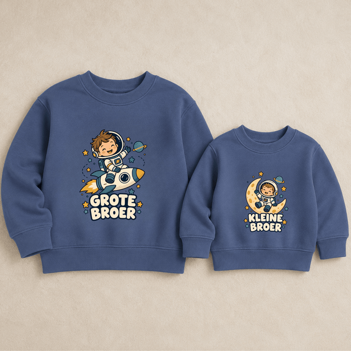 Grote broer & kleine broer ruimte sweaters - Märchen Mode aus Bio-Baumwolle personalisierte geschenke Babyset & Bodys mit spruch & Geschenkideen für Neugeborene & 0–24 Monate & und perfekt als Geschenk zur Geburt