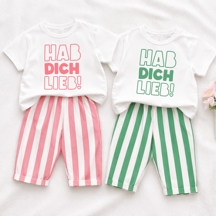 Hab dich lieb - Sommer set - Märchen Mode aus Bio - Baumwolle personalisierte geschenke Babyset & Bodys mit spruch & Geschenkideen für Neugeborene & 0–24 Monate & und perfekt als Geschenk zur Geburt