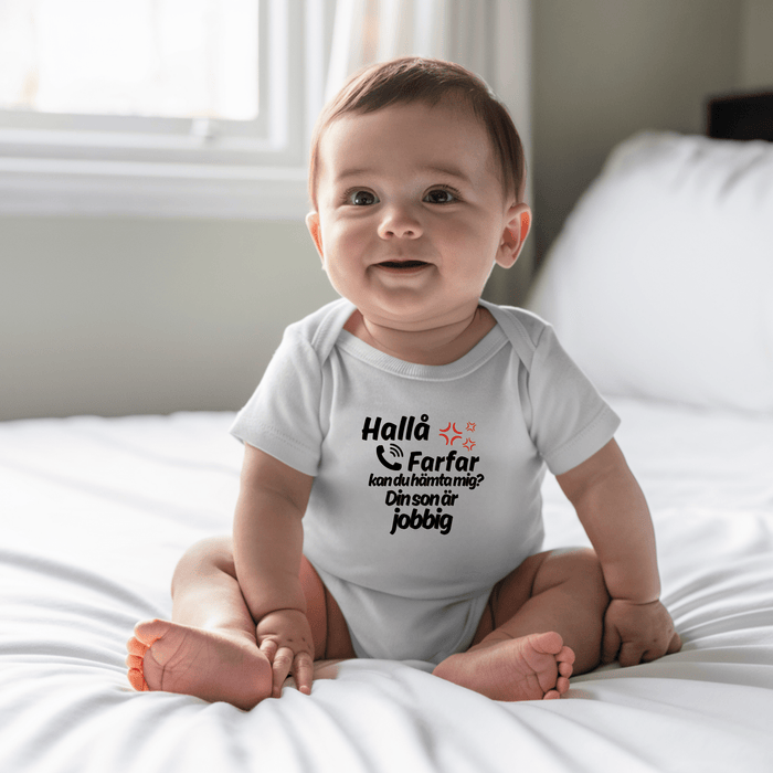 Hallå Farfar kan du hämta mig? Din dotter är jobbig body - Märchen Mode aus Bio-Baumwolle personalisierte geschenke Babyset & Bodys mit spruch & Geschenkideen für Neugeborene & 0–24 Monate & und perfekt als Geschenk zur Geburt