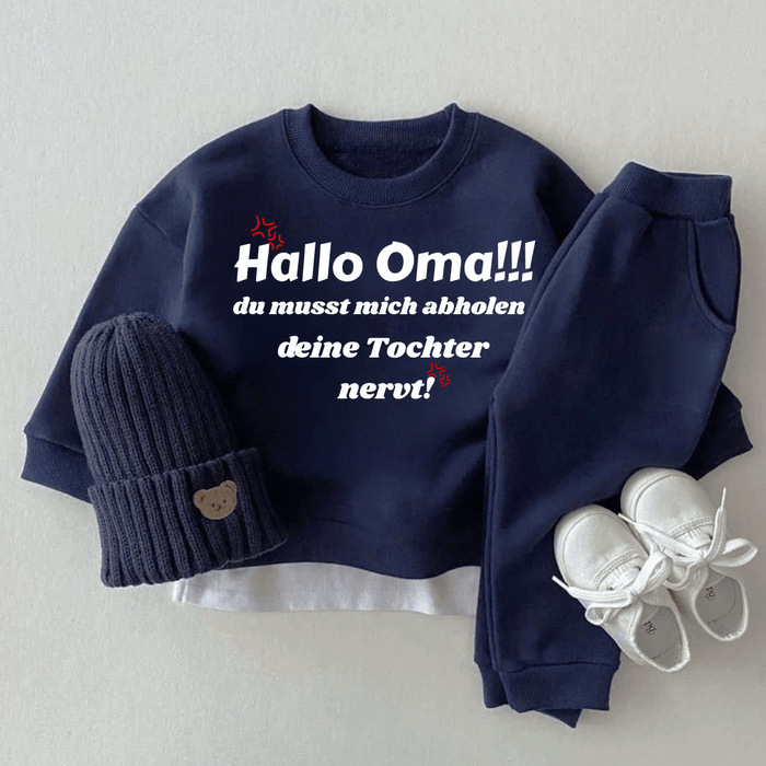 Hallo Oma!!! du musst mich abholen, deine Tochter nervt! - Märchen Mode aus Bio - Baumwolle personalisierte geschenke Babyset & Bodys mit spruch & Geschenkideen für Neugeborene & 0–24 Monate & und perfekt als Geschenk zur Geburt