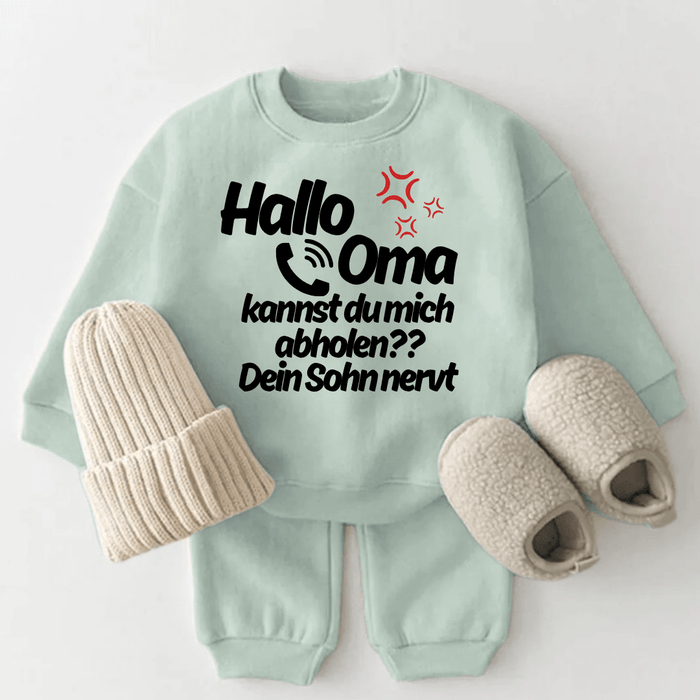 Hallo Oma, Dein SOHN nervt - Märchen Mode aus Bio - Baumwolle personalisierte geschenke Babyset & Bodys mit spruch & Geschenkideen für Neugeborene & 0–24 Monate & und perfekt als Geschenk zur Geburt