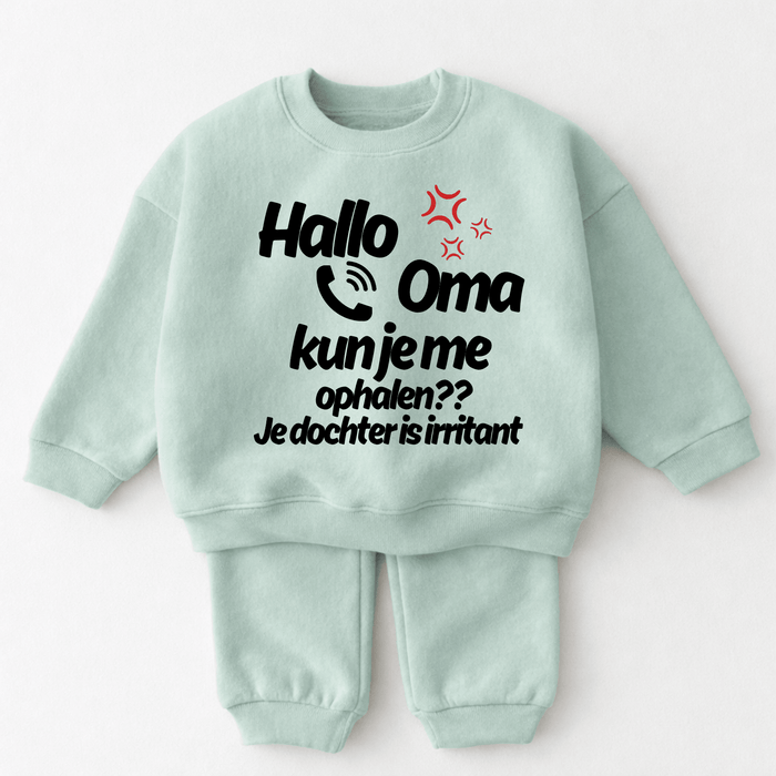 Hallo Oma kun je me ophalen?? Je dochter is irritant - Märchen Mode aus Bio - Baumwolle personalisierte geschenke Babyset & Bodys mit spruch & Geschenkideen für Neugeborene & 0–24 Monate & und perfekt als Geschenk zur Geburt