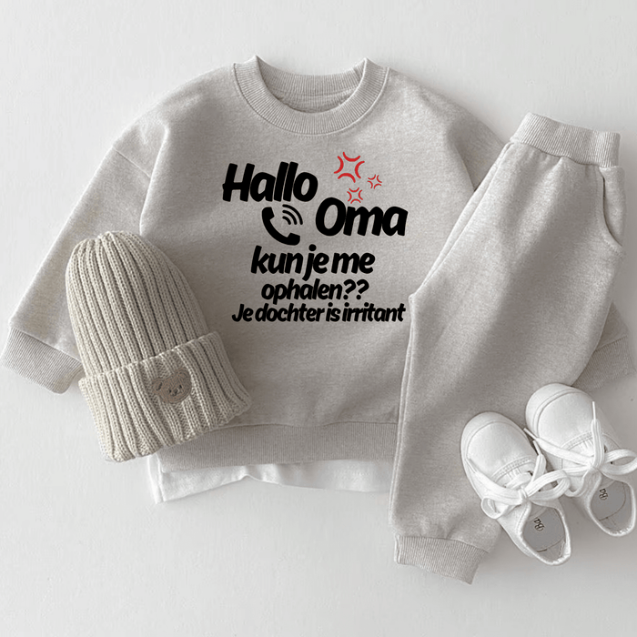 Hallo Oma kun je me ophalen?? Je dochter is irritant - Märchen Mode aus Bio - Baumwolle personalisierte geschenke Babyset & Bodys mit spruch & Geschenkideen für Neugeborene & 0–24 Monate & und perfekt als Geschenk zur Geburt