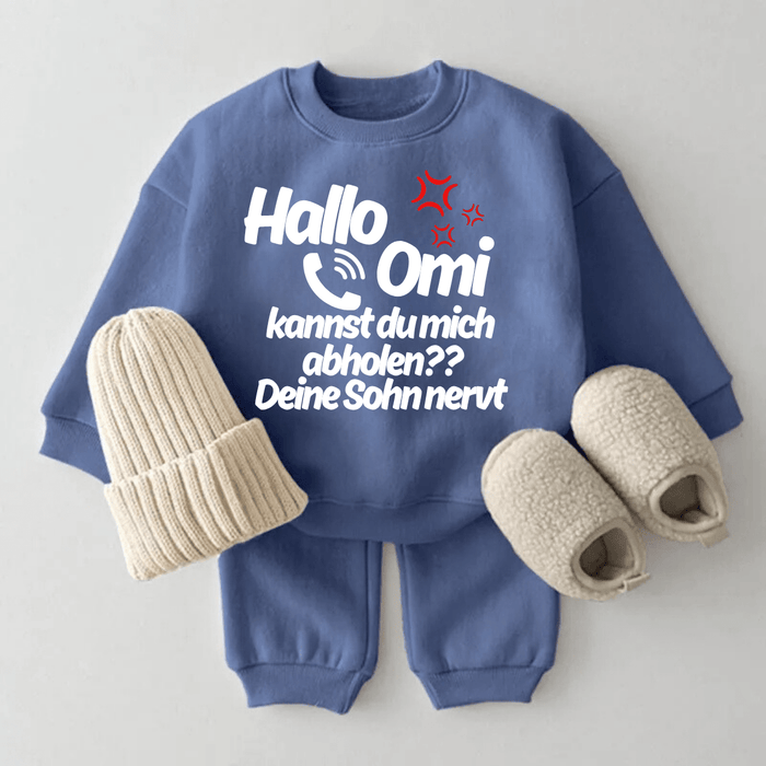 Hallo ((Omi)), Deine SOHN nervt - Märchen Mode aus Bio - Baumwolle personalisierte geschenke Babyset & Bodys mit spruch & Geschenkideen für Neugeborene & 0–24 Monate & und perfekt als Geschenk zur Geburt