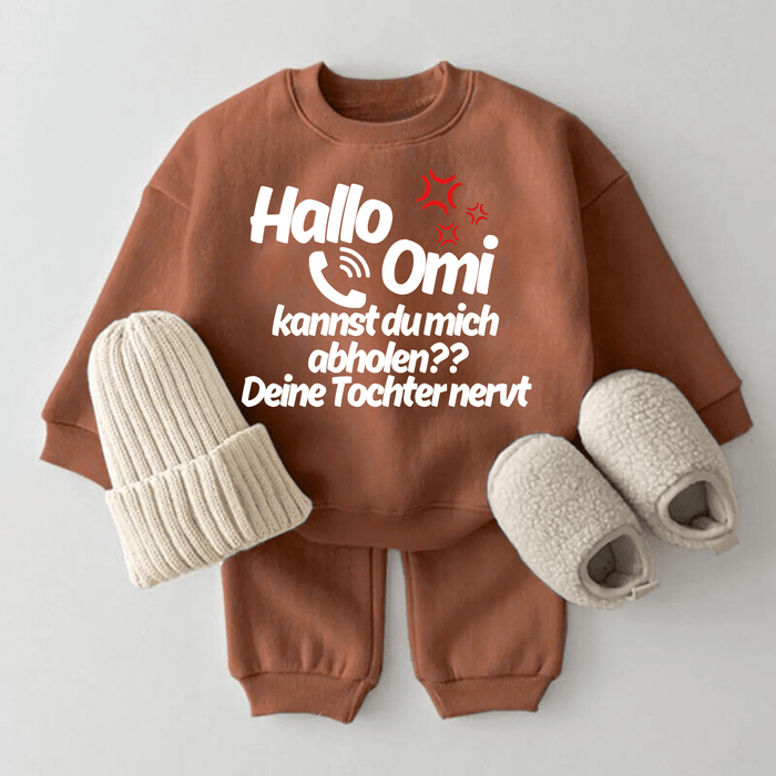 Hallo ((Omi)) kannst du mich abholen?? Deine Tochter nervt - Märchen Mode aus Bio - Baumwolle personalisierte geschenke Babyset & Bodys mit spruch & Geschenkideen für Neugeborene & 0–24 Monate & und perfekt als Geschenk zur Geburt