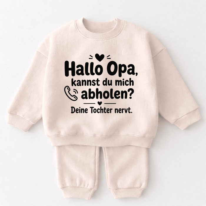 Hallo Opa kannst du mich abholen?? Deine Tochter nervt Neu - Märchen Mode aus Bio-Baumwolle personalisierte geschenke Babyset & Bodys mit spruch & Geschenkideen für Neugeborene & 0–24 Monate & und perfekt als Geschenk zur Geburt