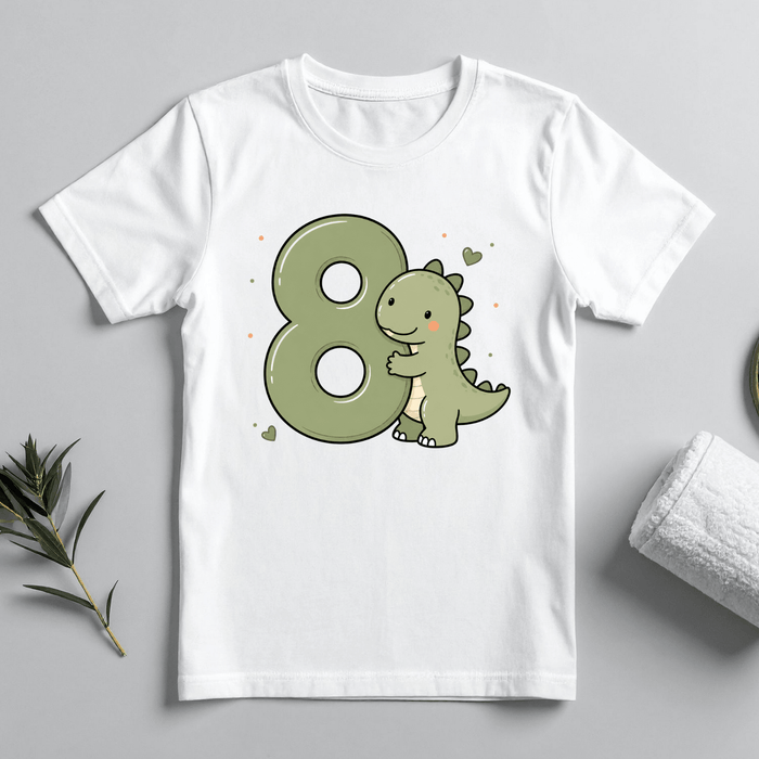 Happy Dino - Tshirt 08 - Märchen Mode aus Bio-Baumwolle personalisierte geschenke Babyset & Bodys mit spruch & Geschenkideen für Neugeborene & 0–24 Monate & und perfekt als Geschenk zur Geburt