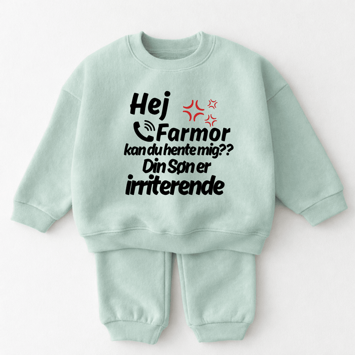 Hej Farmor kan du hente mig? Din Søn er irriterende - Märchen Mode aus Bio - Baumwolle personalisierte geschenke Babyset & Bodys mit spruch & Geschenkideen für Neugeborene & 0–24 Monate & und perfekt als Geschenk zur Geburt