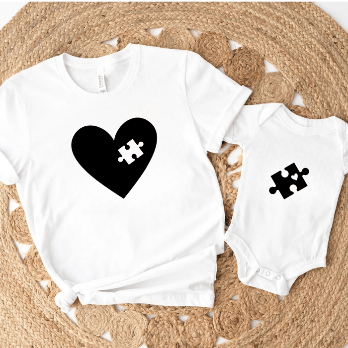 Herz Puzzle Matching - Märchen Mode aus Bio - Baumwolle personalisierte geschenke Babyset & Bodys mit spruch & Geschenkideen für Neugeborene & 0–24 Monate & und perfekt als Geschenk zur Geburt