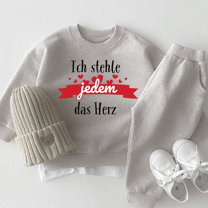 Herz stehlen - Set - Märchen Mode aus Bio - Baumwolle personalisierte geschenke Babyset & Bodys mit spruch & Geschenkideen für Neugeborene & 0–24 Monate & und perfekt als Geschenk zur Geburt