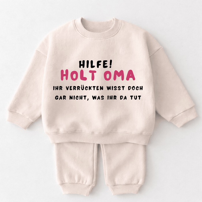 hilfe! Holt Oma - Märchen Mode aus Bio - Baumwolle personalisierte geschenke Babyset & Bodys mit spruch & Geschenkideen für Neugeborene & 0–24 Monate & und perfekt als Geschenk zur Geburt