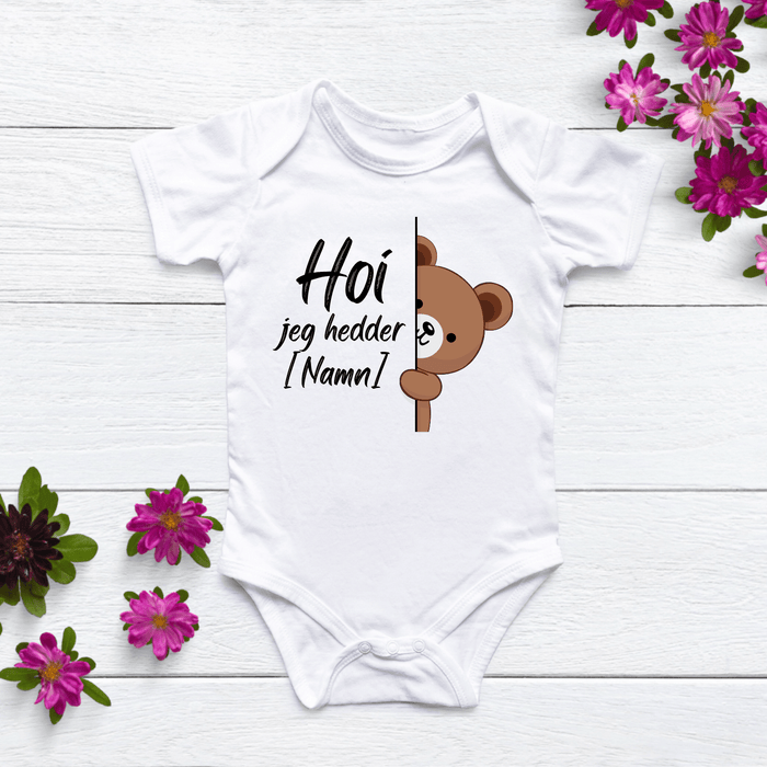 Hoi jeg hedder [Namn] body - Märchen Mode aus Bio-Baumwolle personalisierte geschenke Babyset & Bodys mit spruch & Geschenkideen für Neugeborene & 0–24 Monate & und perfekt als Geschenk zur Geburt