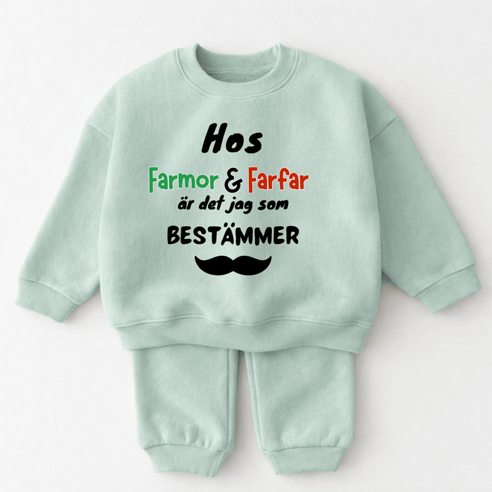 Hos Farmor & Farfar är det jag som bestämmer - Märchen Mode aus Bio-Baumwolle personalisierte geschenke Babyset & Bodys mit spruch & Geschenkideen für Neugeborene & 0–24 Monate & und perfekt als Geschenk zur Geburt