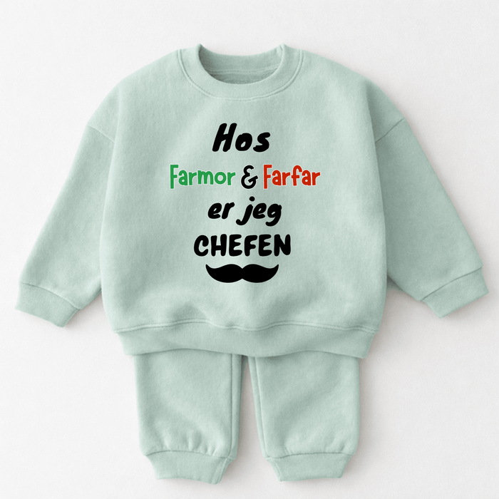 Hos Farmor & Farfar er jeg chefen - Märchen Mode aus Bio - Baumwolle personalisierte geschenke Babyset & Bodys mit spruch & Geschenkideen für Neugeborene & 0–24 Monate & und perfekt als Geschenk zur Geburt
