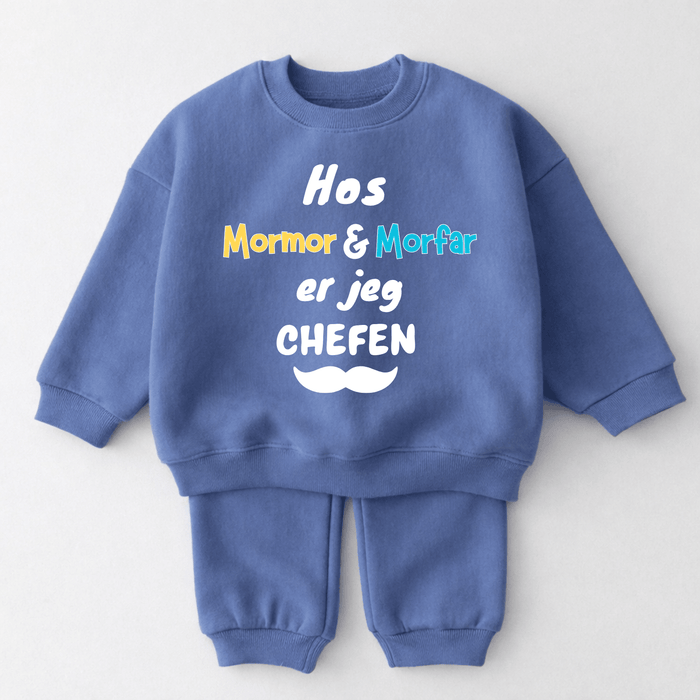 Hos Mormor & Morfar er jeg chefen - Märchen Mode aus Bio - Baumwolle personalisierte geschenke Babyset & Bodys mit spruch & Geschenkideen für Neugeborene & 0–24 Monate & und perfekt als Geschenk zur Geburt