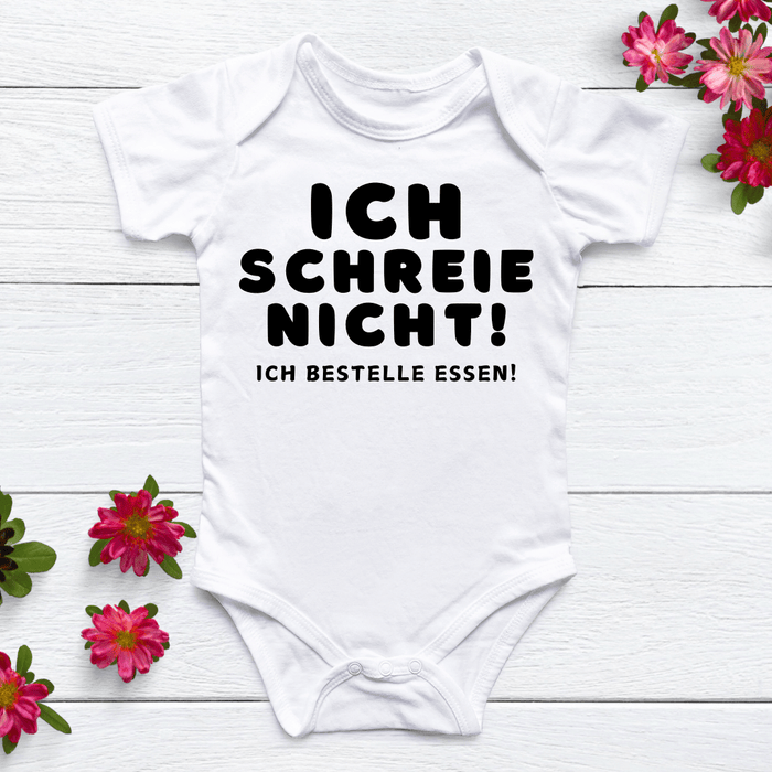 Ich bestelle Essen! Ich schreie nicht! - Märchen Mode aus Bio - Baumwolle personalisierte geschenke Babyset & Bodys mit spruch & Geschenkideen für Neugeborene & 0–24 Monate & und perfekt als Geschenk zur Geburt