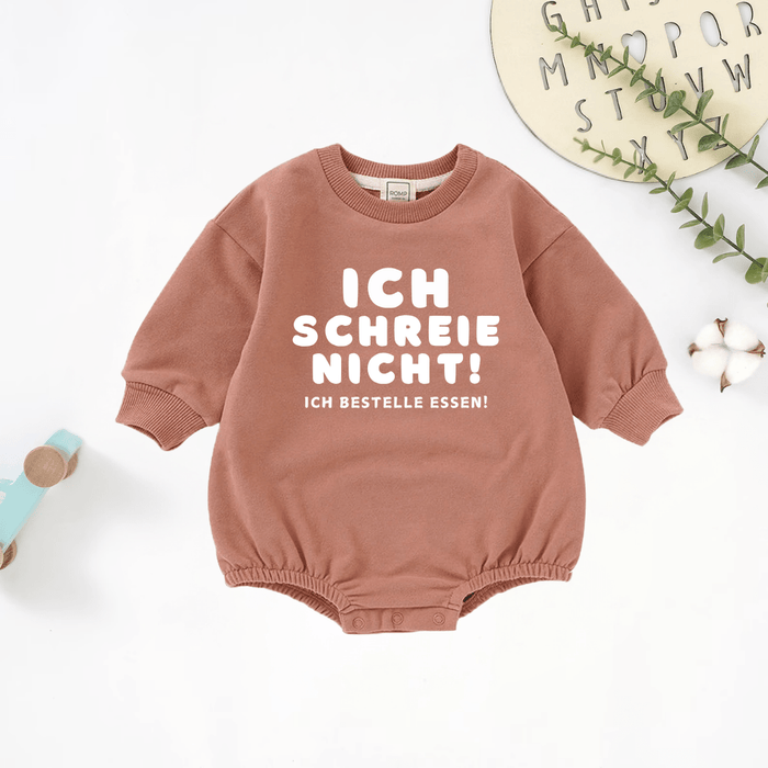 ich bestelle Essen! Ich schreie nicht! Strampler - Märchen Mode aus Bio - Baumwolle personalisierte geschenke Babyset & Bodys mit spruch & Geschenkideen für Neugeborene & 0–24 Monate & und perfekt als Geschenk zur Geburt