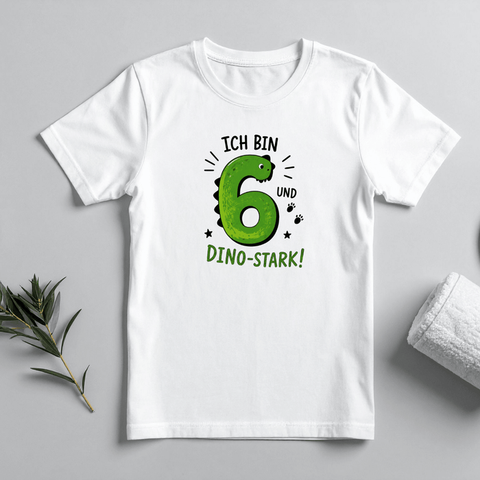 Ich bin 6 und Dino-stark - Märchen Mode aus Bio-Baumwolle personalisierte geschenke Babyset & Bodys mit spruch & Geschenkideen für Neugeborene & 0–24 Monate & und perfekt als Geschenk zur Geburt