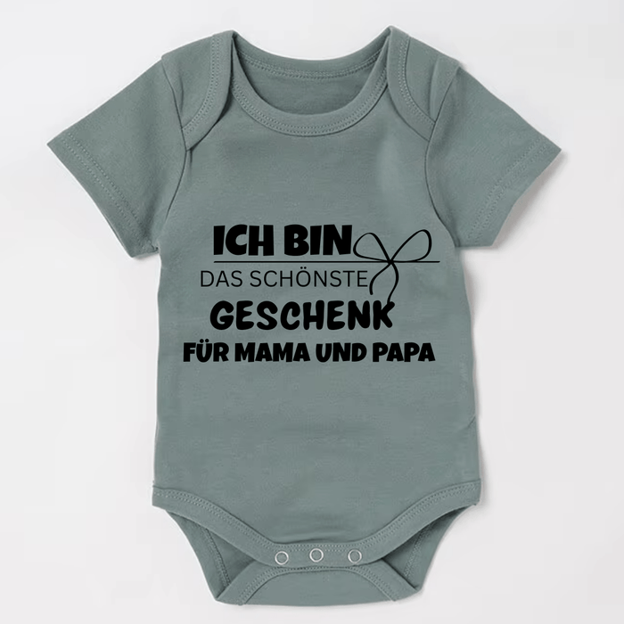 ich bin das schönste Geschenk für Mama und Papa Body - Märchen Mode aus Bio - Baumwolle personalisierte geschenke Babyset & Bodys mit spruch & Geschenkideen für Neugeborene & 0–24 Monate & und perfekt als Geschenk zur Geburt